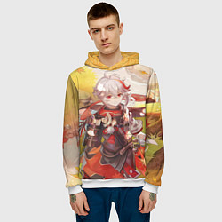 Толстовка-худи мужская Kaedehara Kazuha, цвет: 3D-белый — фото 2