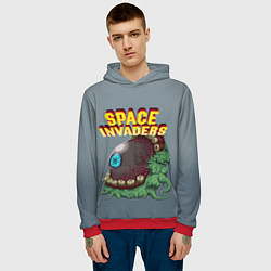 Толстовка-худи мужская Boss Space Invaders Old game Z, цвет: 3D-красный — фото 2