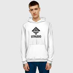 Толстовка-худи мужская Strudio logo white, цвет: 3D-белый — фото 2