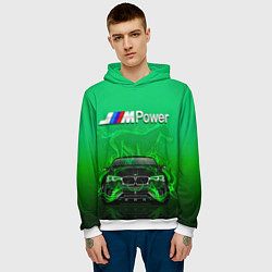 Толстовка-худи мужская BMW GREEN STYLE, цвет: 3D-белый — фото 2