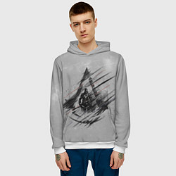 Толстовка-худи мужская Знак Ассасинов, цвет: 3D-белый — фото 2