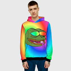 Толстовка-худи мужская Pepe rainbow, цвет: 3D-черный — фото 2