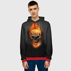 Толстовка-худи мужская Призрак в огне, цвет: 3D-красный — фото 2