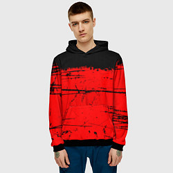 Толстовка-худи мужская КРАСНЫЙ ГРАНЖ RED GRUNGE, цвет: 3D-черный — фото 2