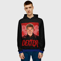 Толстовка-худи мужская Dexter Декстер портрет постер, цвет: 3D-синий — фото 2