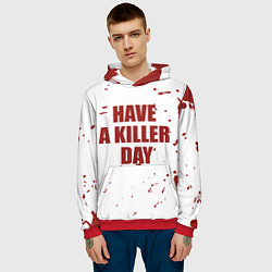 Толстовка-худи мужская Blood have a killer day Dexter, цвет: 3D-красный — фото 2