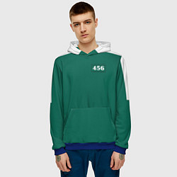 Толстовка-худи мужская Как в Игре в кальмара без пятен, цвет: 3D-синий — фото 2