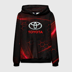 Толстовка-худи мужская Toyota Неоновые соты, цвет: 3D-черный