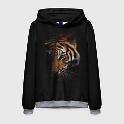 Толстовка-худи мужская Год тигра Голова, цвет: 3D-меланж