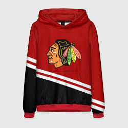 Толстовка-худи мужская Chicago Blackhawks, NHL, цвет: 3D-красный