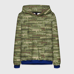 Толстовка-худи мужская Оружие камуфляж, цвет: 3D-синий
