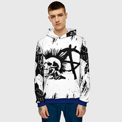 Толстовка-худи мужская Анархия гражданская оборона, цвет: 3D-синий — фото 2