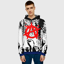 Толстовка-худи мужская АНАРХИЯ РЕВОЛЮЦИЯ,, цвет: 3D-синий — фото 2