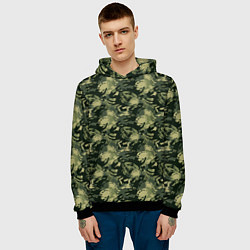 Толстовка-худи мужская Крабы камуфляж, цвет: 3D-черный — фото 2