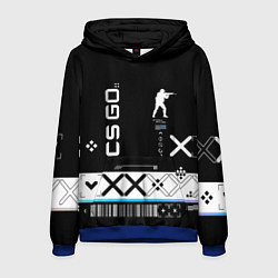 Толстовка-худи мужская Поток информации СS:GO, цвет: 3D-синий