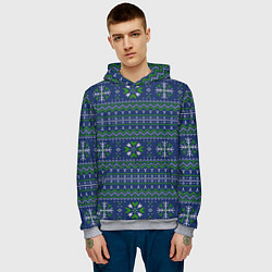 Толстовка-худи мужская Узорный свитер, цвет: 3D-меланж — фото 2