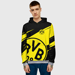 Толстовка-худи мужская BORUSSIA BVB 09 LOGO, цвет: 3D-меланж — фото 2