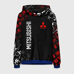 Толстовка-худи мужская MITSUBISHI SAMURAI JAPAN STYLE ИЕРОГЛИФЫ, цвет: 3D-синий