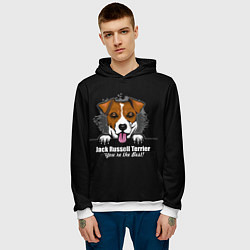 Толстовка-худи мужская Джек-Рассел-Терьер Jack Russell Terrier, цвет: 3D-белый — фото 2