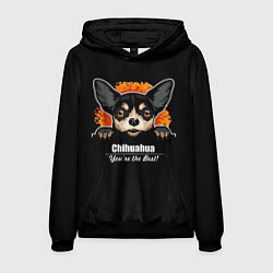 Толстовка-худи мужская Чихуахуа Chihuahua, цвет: 3D-черный