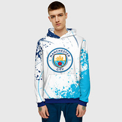 Толстовка-худи мужская Manchester City - Футбольный клуб, цвет: 3D-синий — фото 2