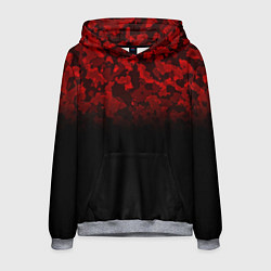 Толстовка-худи мужская BLACK RED CAMO RED MILLITARY, цвет: 3D-меланж