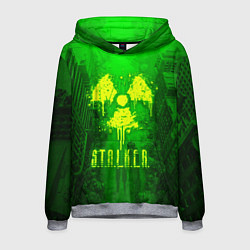 Толстовка-худи мужская STALKER LOGO RADIATOIN NEON TOXIC, цвет: 3D-меланж