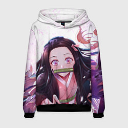 Толстовка-худи мужская Незуко Камадо Nezuko, цвет: 3D-черный
