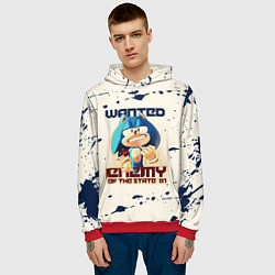 Толстовка-худи мужская SONIC WANTED СОНИК, цвет: 3D-красный — фото 2