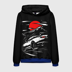Толстовка-худи мужская Toyota Supra: Red Moon, цвет: 3D-синий
