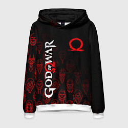 Толстовка-худи мужская GOD OF WAR HEROES ГЕРОИ, цвет: 3D-белый