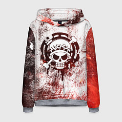 Толстовка-худи мужская Трафальгар Ло Пираты сердца Весёлый Роджер, цвет: 3D-меланж