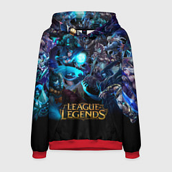 Толстовка-худи мужская LEAGUE OF LEGENDS ЛИГА ЛЕГЕНД ГЕРОИ, цвет: 3D-красный