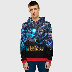 Толстовка-худи мужская LEAGUE OF LEGENDS ЛИГА ЛЕГЕНД ГЕРОИ, цвет: 3D-красный — фото 2