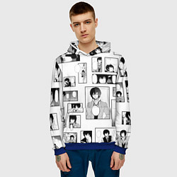 Толстовка-худи мужская Дадзай фрэймы, цвет: 3D-синий — фото 2