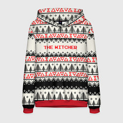 Толстовка-худи мужская Свитер The Witcher, цвет: 3D-красный