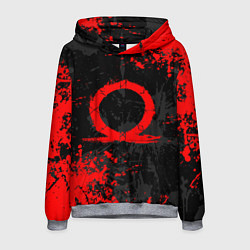 Мужская толстовка GOD OF WAR LOGO RED, БРЫЗГИ КРАСОК