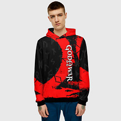 Толстовка-худи мужская GOD OF WAR СИМВОЛ КРАТОСА, цвет: 3D-черный — фото 2