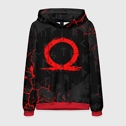 Толстовка-худи мужская GOD OF WAR CRATOS LOGO, цвет: 3D-красный