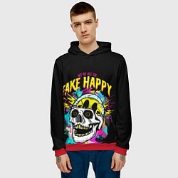 Толстовка-худи мужская Fake Happy Фальшивое счастье, цвет: 3D-красный — фото 2