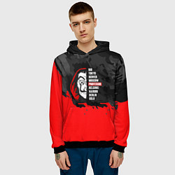 Толстовка-худи мужская La Casa de Papel Professor, цвет: 3D-черный — фото 2