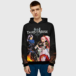 Толстовка-худи мужская Tales of Arise, Алфен и Шион, цвет: 3D-черный — фото 2