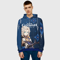 Толстовка-худи мужская ЦВЕТОК СОЛНЦА АЛЬБЕДО, цвет: 3D-синий — фото 2