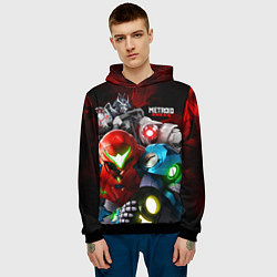 Толстовка-худи мужская Metroid Dread - Samus Aran, EMMI, Raven Beak, цвет: 3D-черный — фото 2