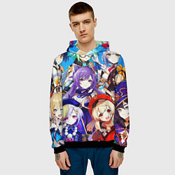 Толстовка-худи мужская ГЕРОИ ИГРЫ GENSHIN IMPACT, цвет: 3D-черный — фото 2