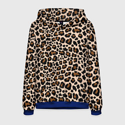Толстовка-худи мужская Леопардовые Пятна, цвет: 3D-синий