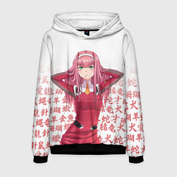 Мужская толстовка 02 ZERO TWO DARLING IN THE FRANXX ИЕРОГЛИФЫ
