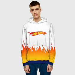 Толстовка-худи мужская Hot Wheels Logo Fire, цвет: 3D-синий — фото 2