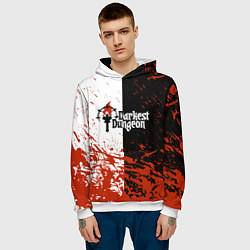 Толстовка-худи мужская Darkest Dungeon DD Black White Logo, цвет: 3D-белый — фото 2