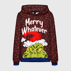 Толстовка-худи мужская ГРИНЧ GRINCH WHATEVER, цвет: 3D-синий